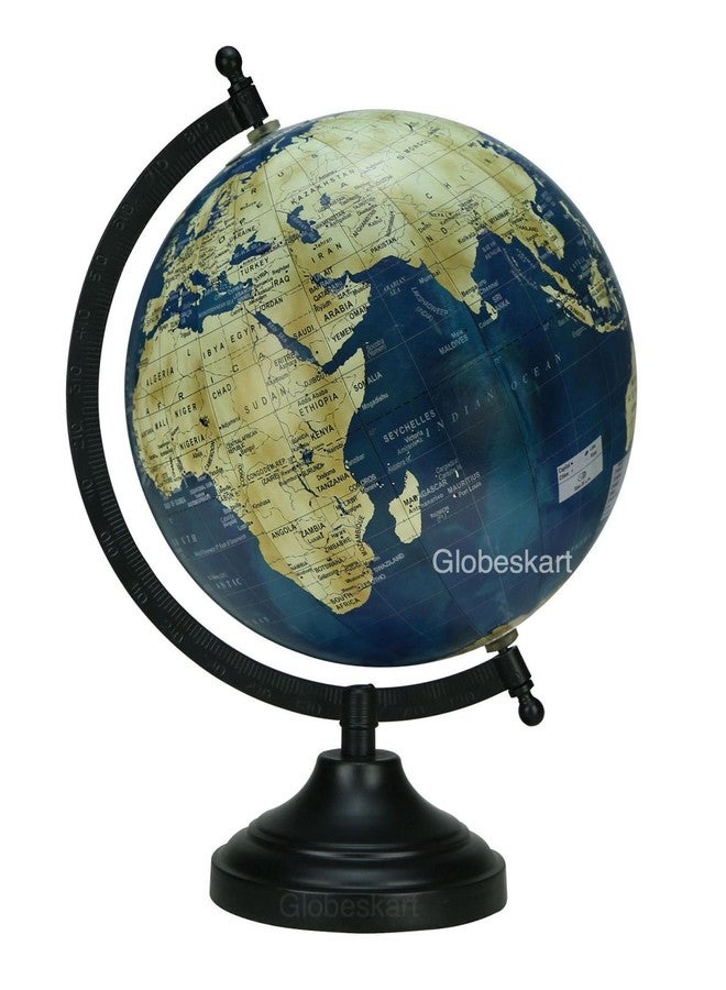 Globeskart Blue Ocean Rotating Desktop World Globe/Antique Globe/Gift Item/ 8 inches/Blue Cream Texture